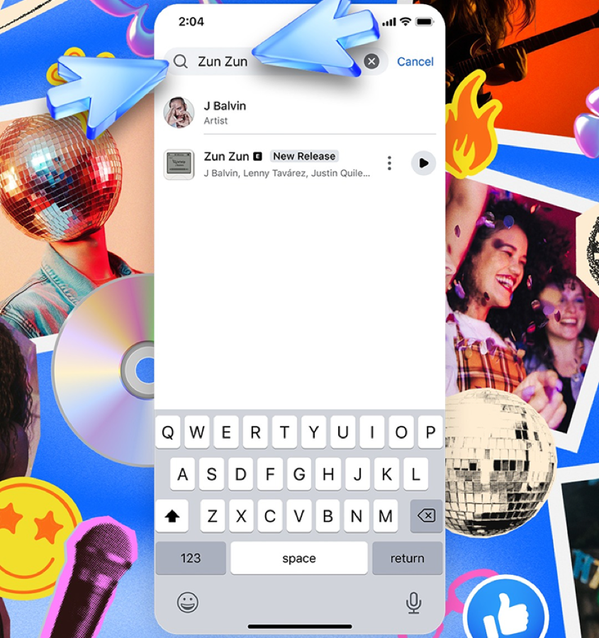 Music search for Zun Zun