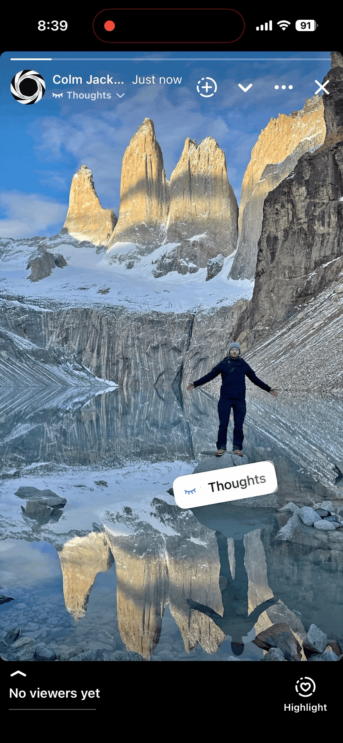 Users can tap to try Thoughts