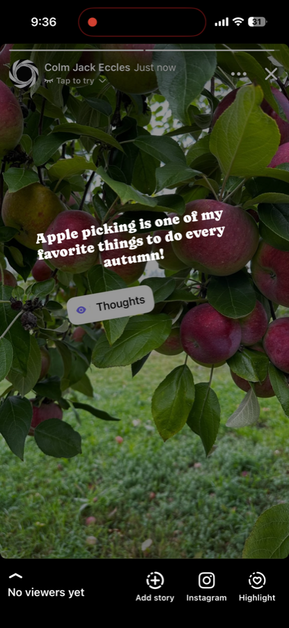 The Thoughts sticker in the Story viewer